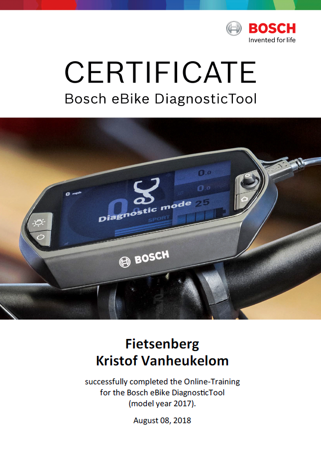 Fietsenberg Certificaten